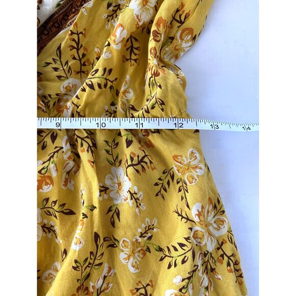 Umgee Floral Border Print Layered Mini Dress Summer Boho A‑Line Sz S - Picture 7 of 15